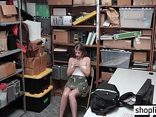 Petite Brunette Teen Busted And Fucked By Bad Cop In Office