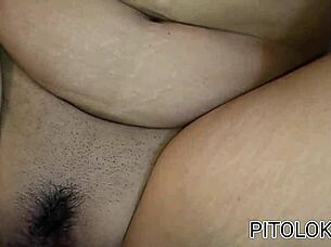 schoolgirl with huge tits swallows all my cum