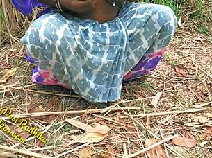 Indian couple enjoys outdoor sex in the forest