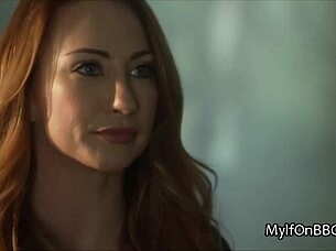 milf puts on sexy black lingerie for bbc