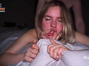 Rough fuck with submissive college girl mira david, big cock monster cumshot.