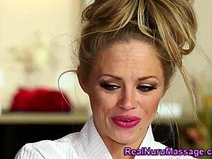 Is this nuru masseuse sucking your rod or just teasing?