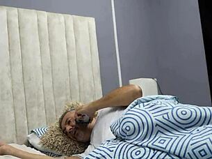 Is the stepfather getting seduced by his horny stepdaughter in this taboo scenario?