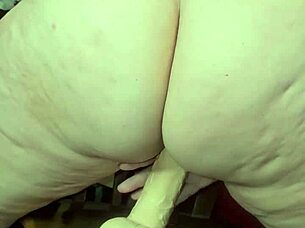 milf rides dildo and squirts with toys all over