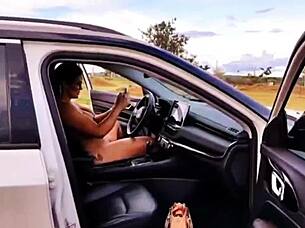 my stepmother caught me with her car and gave me an anal surprise outdoors thinking i was going to get a hard-on i made her squirt cum from her ass vagninho e luna oliveira