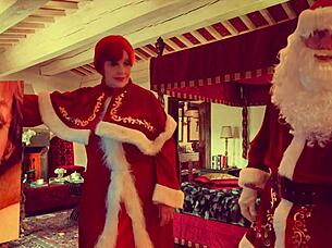 Granny Carmen's Christmas in July naughty double vibrator session