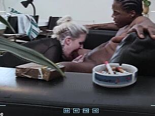 pervy boss catches slutty secretaries in anal deep throat smoking fisting atm creampie