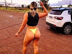 my stepmother caught me with her car and gave me an anal surprise outdoors thinking i was going to get a hard-on i made her squirt cum from her ass vagninho e luna oliveira