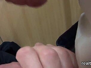 luscious czech chick gets teased in hypermarket, clothes ripped, nailed in pov