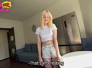 Stepsister seduces with creampie while parents are gone in petite oral fuck