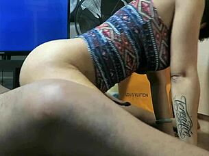 Ride that dick, tiny ebony teen, till he cums