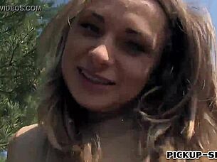 Blondie Ivana Sugar Pounded Outdoors for Cash