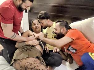 real indian gangbang hot sex with college girl bent over tight pussy screaming