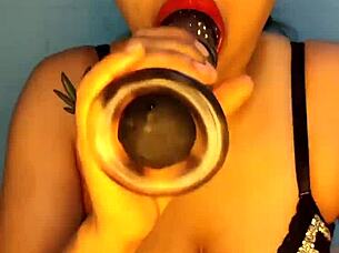 Colombian woman plays in shower