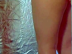 College Latina Brunette Plays with Glass Dildo in Sexy Dress