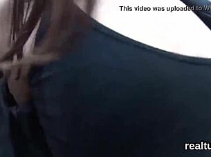 luscious czech chick gets teased in hypermarket, clothes ripped, nailed in pov