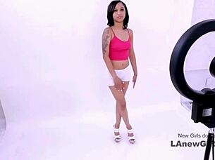 Cute Brunette Teen Fucked During Modeling Audition