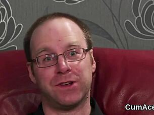 Flirty Model Swallows Jizz in Blowbang POV 😋