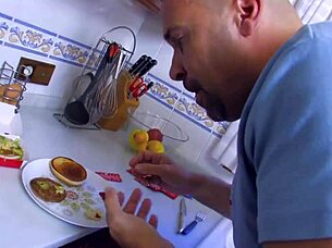 Asian Chick in Amateur Kitchen Scene