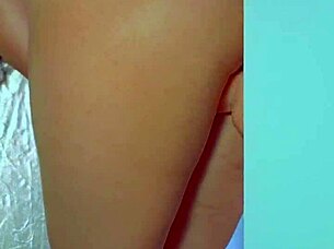 College Latina Brunette Plays with Glass Dildo in Sexy Dress