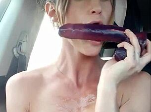 big tits flash in outdoor car publicnudity 😍