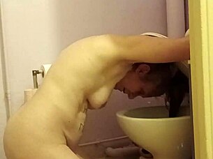 Slut chained for bdsm humiliation and dirty talk in public