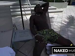 Petite redhead amateur wife deepthroats retired athlete's monster cock in public Miami spot.