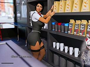 Anna in exciting affection ep 2, brunette milf with big tits, stockings, skirt, upskirt sexy