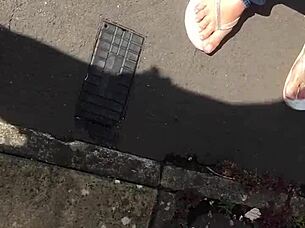 Hey, check out this neighbor grandma's sexy feet, she's got toes that make you want to suck them.