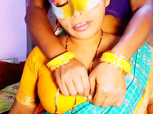 Aunty and daughter-in-law share lesbian romance with dirty talks in sarees.