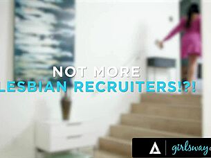 Girlsway lesbian recruiters have 4some with straights