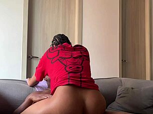 Can you believe this cute girl rides her stepfather's cock non-stop in a quickie?