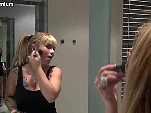 Sabrina Moon gives amazing blowjob with spitting and toys