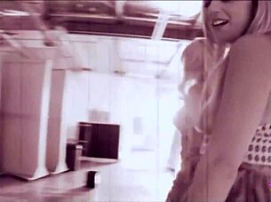 playful blondes breanne and lexy contrast small tits while fingering and strapon fucking