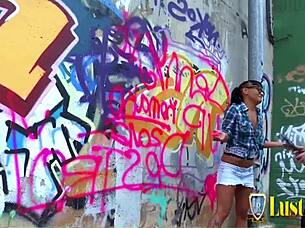 Horny cop fucks alt chick's ass in cowgirl