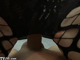 Tiny tits Zoe Clark face and pussy fucked live by Eric John