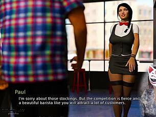 Anna in exciting affection ep 2, brunette milf with big tits, stockings, skirt, upskirt sexy