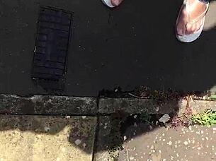 Hey, check out this neighbor grandma's sexy feet, she's got toes that make you want to suck them.