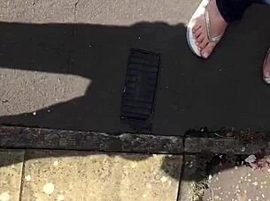 Hey, check out this neighbor grandma's sexy feet, she's got toes that make you want to suck them.