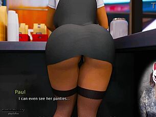 Anna in exciting affection ep 2, brunette milf with big tits, stockings, skirt, upskirt sexy