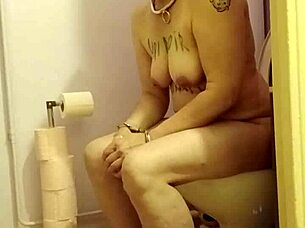 Slut chained for bdsm humiliation and dirty talk in public