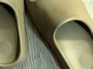 Hot Petite Blonde Coed Paints Balls Intensely for Easter