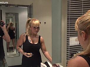 Sabrina Moon gives amazing blowjob with spitting and toys