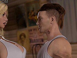 Sexy biker milf interacts with her stepson in a narrative