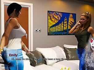 Anna in exciting affection ep 2, brunette milf with big tits, stockings, skirt, upskirt sexy