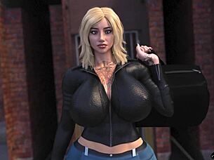 Sexy biker milf interacts with her stepson in a narrative