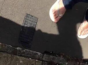 Hey, check out this neighbor grandma's sexy feet, she's got toes that make you want to suck them.