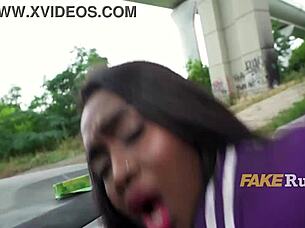 Black Colombian Tourist Flashes For Cash Outdoors