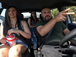 Isabella bru gets a car ride in buenos aires and gives blowjob