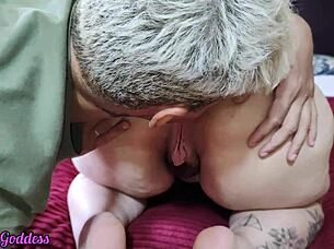 i love worshiping that milf's big hairy asshole and licking her curvy ass all over